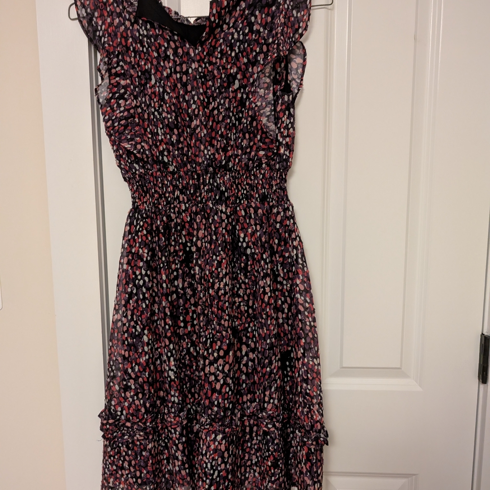 Aqua Brand Black and Pink Confetti Patterned Dress